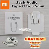 Xiaomi Converter Audio Type C To Jack 3.5mm Original Sambungan Headset TYPE C to Jack 3.5mm GRATIS Headset Xiaomi For Mi Mix 2 , Mi Mix 2S , Mi 8 Pro , Mi 8 SE , Mi 8 Lite , Mi 9 , Mi 9 Pro , Mi 9 SE , Mi 10 , Mi 11 , Mi 11 Lite , Poco F3 , Mi 11X Pro