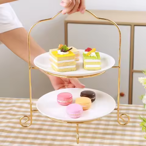 2 Tier Cake Cupcake Stand Decorative Photography Accs Premium Wedding Display Scene Props Easy to Cl
