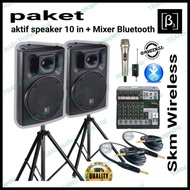 Paket Beta 3 Aktif Sepasang & Mixer & Skm Wireless Original Sound Sys Terlaris|Best Seller