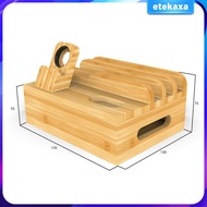 [Etekaxa] Phone Tablet Stand, Bamboo Wooden Phone Desktop Charging Dock Holder Compatible with , 8 P