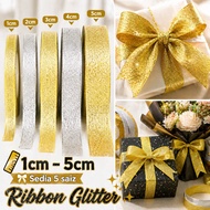 1CM / 2CM / 3cm / 4cm and 5cm Premium Glitter Ribbon Satin Silk Ribbon Flower Ribbon 22m/Roll