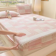 Pastoral Style Floral Bedsheet Coquette Soft Breathable Double Layer Gauze Fitted Bedsheet Beautiful