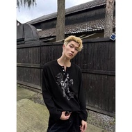HFB American Vintage Casual Rock Distressed Cotton Long Sleeve Sweatshirt