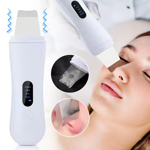 Ultrasonic Skin Scrubber Skin Spatula Ion Deep Face Cleaning 4 Modes Facial Lifting Ultrasonic Clean