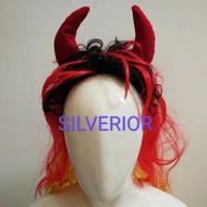 Devil Viking Devil Horn Fake Imitation Hair Wig
