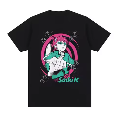 Anime The Disastrous Life of Saiki K T-shirts Saiki Kusuo Manga Harajuku Hip Hop Casual Cotton Short