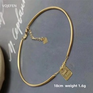 VOJEFEN 18K Bangles Lucky Bracelet For Women Luxury Au750 Real Gold Charm New Charm Bracelets On Han