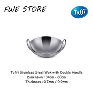 Toffi Stainless Steel Wok with Double Handle / Kuali 双耳炒锅 (34cm - 60cm)