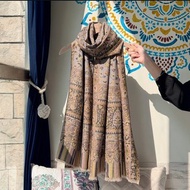 Kani卡尼丨頂級羊絨圍巾Pashmina-灰秋葉