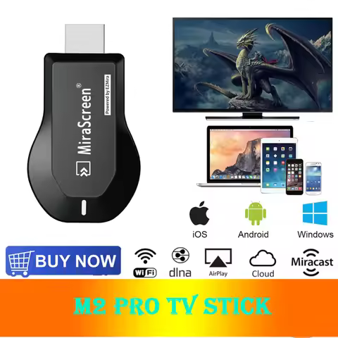 M2 Pro Wireless WiFi TV Stick Display TV Dongle HDMI-compatible Smart TV Screen Projector 1080P 4K F