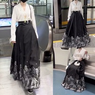 [Hanfu]Retro Chinese style Hanfu Solid color Top Horse face skirt Women