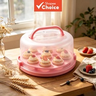 Ready Stock 5Pcs 8/10 Inch Clear Cake Carrier Set with Handle Reusable Portable Cake Box with Insula