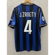 09-10 Inter Milan J.ZANETTI SNEIJDER MILITO Top Quality Home Retro Football Jersey custom T-shirt ET