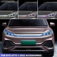 LOOKSHOW 3Pcs Car Light Eyebrow Sticker Decoration Modification Light Film For Byd Atto 3 2022 Acces