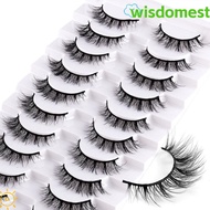 WISDOMEST 10 Pairs Manga Lashes Korean Fake Eyelashes Faux Mink Lashes Short Lashes