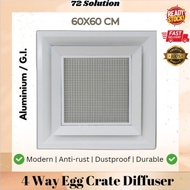 Galvanized Iron / Aluminium 4-Way Egg Crate Ceiling Diffuser (24'' x 24'' / 60x60cm )