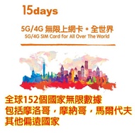 全球卡(包括馬爾代夫)15日5G/4G 6GB之後降速無限數據卡上網卡電話卡SIM卡data
