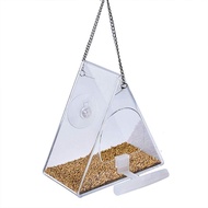 Tempat Makan Burung Gantung Bird Feeder Window Anti Tumpah Air Bird Feed Box Bahan Akrilik Transpar