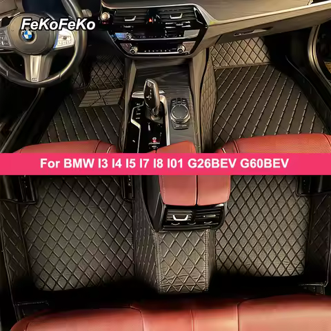 Custom Car Floor Mats For BMW I3 I4 I5 I7 I8 I01 G26BEV G60BEV Auto Carpets Foot Coche Accessories