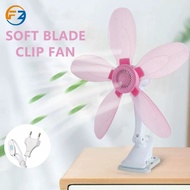 5 Soft Blades Adjustable Clip Fan Portable Mini FAN Strong Wind Wall Fan Table Fan 2 Pin Plug Kipas 