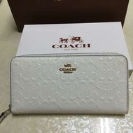 正品coach漆皮白色長夾