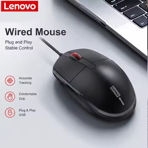 Lenovo M280 Wired Silent Mouse For Office, Home, And Business Use, USB Wired, Compatible With Deskto