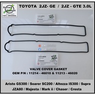 Toyota 2JZGTE Valve Cover Gasket 2pcs/set - SANWA Japan OEM P/N 11213-46020 11214-46010 Supra JZA80 