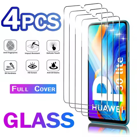 4PCS Tempered Glass For Huawei P30 P20 Pro P40 Lite E P10 Screen Protector For Honor 8 9 S 9X 9A 9C 
