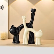 Love Tail Couple Cat Ceramic Statue home decoration aesthetic Cat Ceramic home decor