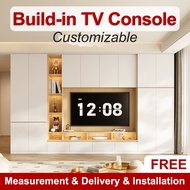 TV Console  Customize TV Cabinet Feature Wall Storage Cabinet Solid Wood  Cream Style Living Room