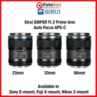 SIRUI Fujifilm X-mount Sniper Autofocus 23mm, 33mm, 56mm f1.2