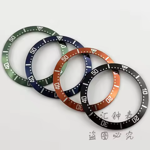 38mm Diving Black Orange Blue Green Aluminum Bezel Sloping Watch Insert Watch Replace 38mm*30.6mm Wa