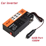  Car Power Inverter 1500W Peak DC 12V/24V to DC 110V/220V Converter Trip 6 USB