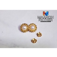 2.98GM-916 GOLD WHITE PEARL THODU-916 SUBANG-916 INDIAN EARRING-916 EARRING-916 WHITE PEARL EARRING-