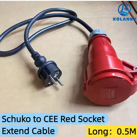 CEE Red Power Female Plug For Portable EV Charger Schuko Plug Socket Adapter Connect with 16A 3 Phas