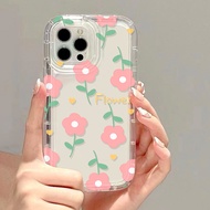 Good case 🔥COD🔥INS Pink Flowers Case Compatible For Samsung Galaxy A55 5G A50 A34 A54 A14 A53 A22 A71 A10S A32 A12 A04 A50s A51 A31 A21S A20S A30s A04E A52s A04s A23 A52 A03 A20 A13 A11 A03s A30 Soft TPU Transparent AirBag Phone Case