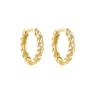 My Juvel 14K Gold 925 Sterling Silver Monique Huggies Earrings Anting Anting For Women