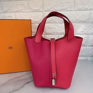 16/8門市現貨｜Hermes Picotin 18😍💓限量三拼色 i6極致粉/0D墨西哥粉拼S3手柄 Clemence 銀扣 Full set🔥可遇不可求