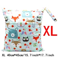 waterproof wet bag diaper bag XL 40*45cm double zipper printed diaper storage bag diaper bag