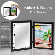 Kids Art Frame Flip Frame Wooden Changeable Picture Frame Children Drawing Portfolio Display for Art