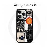 Unique Black Art Magnetic Casing Samsung A07 A27 A17 A37 A57 5G A27 A06 A56 5G S24 Ultra A15 S26 Plu