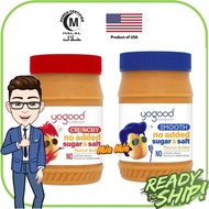 YOGOOD Peanut Butter 453gram -Smooth / Crunchy No added sugar salt peanut