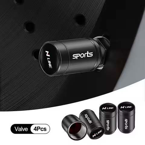 4Pcs Car Tire Valve Caps Metal Dust Proof Cap For Hyundai N Line I30 Creta Matrix Bayon Venue Velost