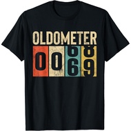 Funny 69 Years Old Oldometer Vintage 69Th Birthday Odometer Gift  T-Shirt