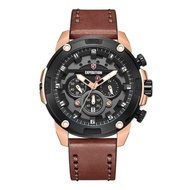 Alghani Watch Jam Tangan Pria Expedition E 6787 MCLBRBA Chronograph Men Black Dial Brown Leather Str