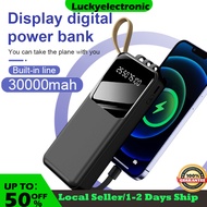 【SG】30000mAh fast charging powerbank with 4 Cable Mini Power Bank LED Display portable charger Flash