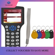 TECHCHIP-10 Frequency RFID NFC Smart Card Reader Writer Duplicator+5XUID Keychain 125K 13.56MHz RFID