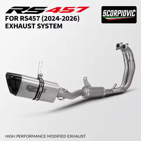 (2024-2026) Suitable for RS457 RS-457 51mm motorcycle exhaust stainless steel 2 oxygen port front ex