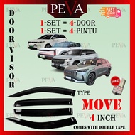 JAECOO  Door Visor 4 Pcs Car Window Air Press 4 Tingkap Kereta JAECOO J5 J6 J7 J8  ( With Double Adv