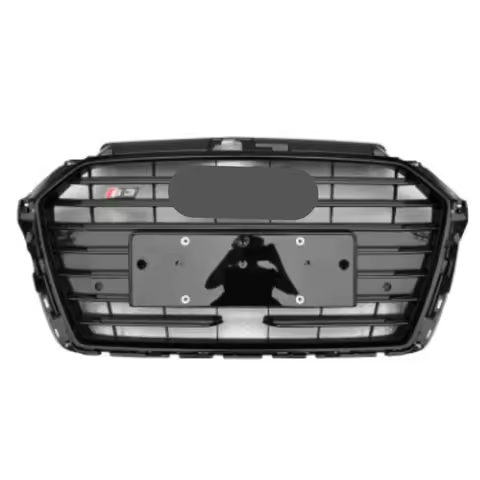 For RS3 Style Front Sport Hex Mesh Honeycomb Hood Grill Gloss Black For Audi A3/S3 8V 2017-2019 Car 
